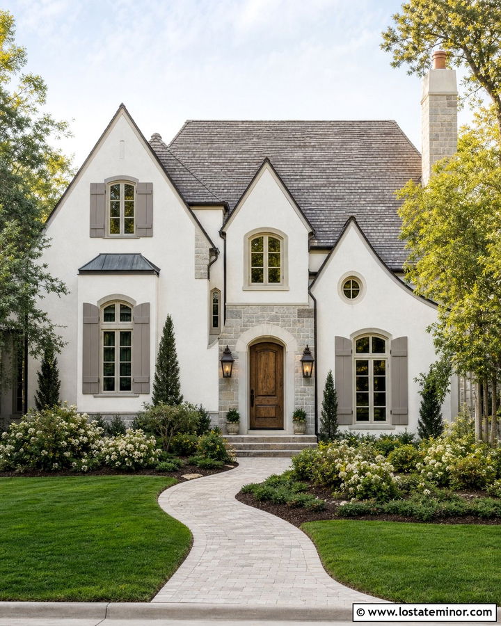 Off White House With Taupe Shutters - 30 Off White House Design With Shutters Ideas