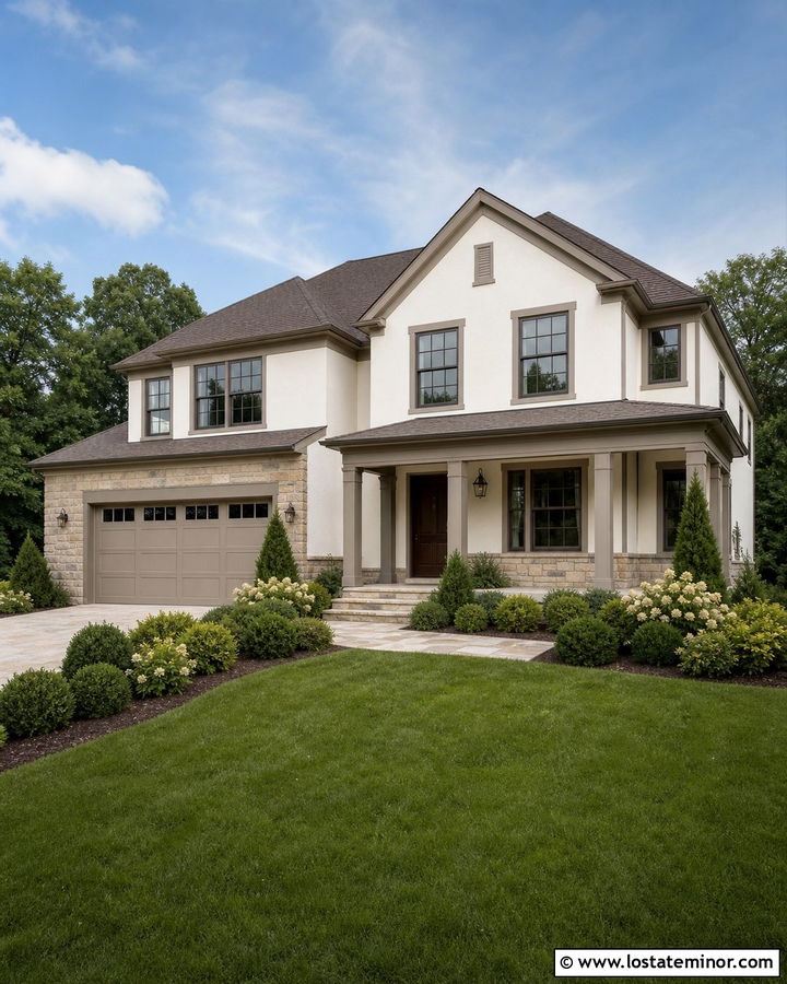 Off White House With Taupe Trim - 30 Off White House Design With Trim Ideas