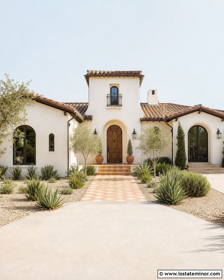 Off White House With Terracotta Accents - 30 Off White House Design With Accents Ideas