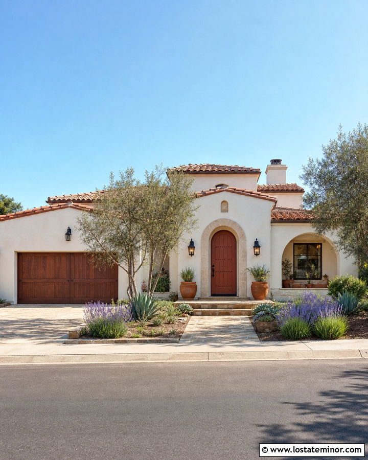 Off White House With Terracotta Front Door - 30 Off White House Design With Front Door Ideas