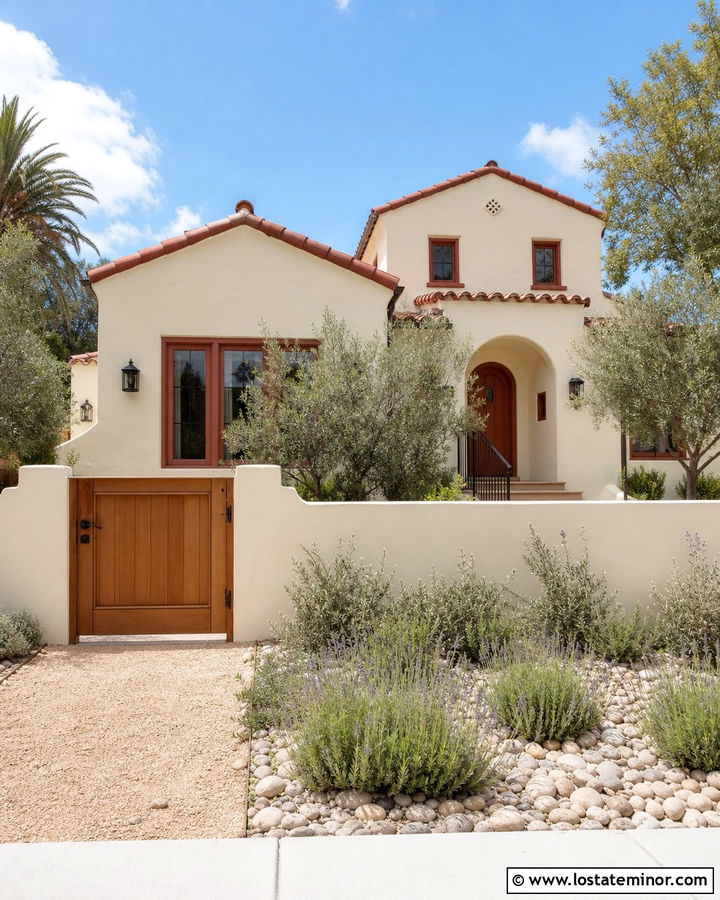 Off White House With Terracotta Window Frames - 30 Off White House Design With Window Frames Ideas