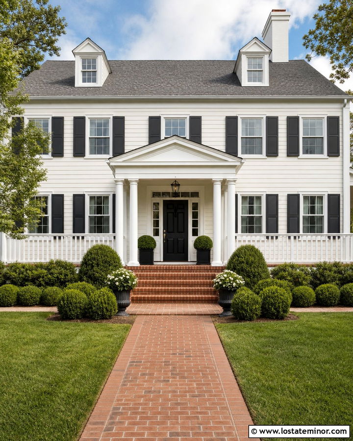 Off White House With White Porch Railings - 30 Off White House Design With Railings Ideas