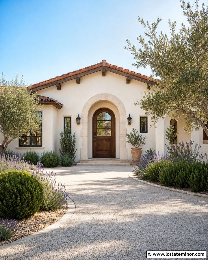 Off White Mediterranean House With Wood Dutch Door - 30 Off White House Design With Dutch Door Ideas