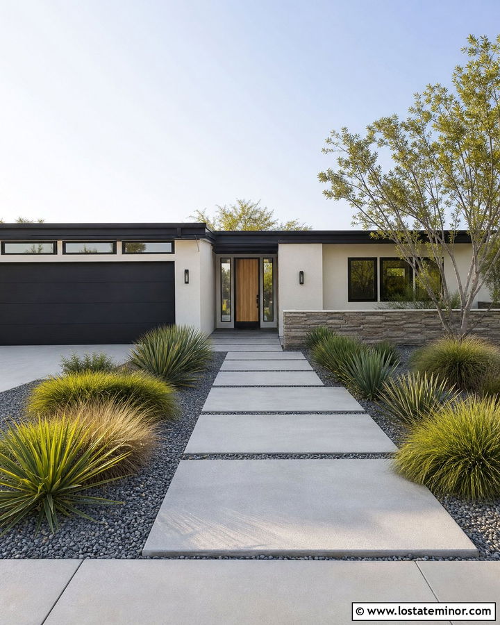 Off White Midcentury House With Black Storm Door - 30 Off White House Design With Storm Door Ideas