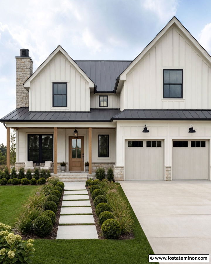 Off White Modern Farmhouse With Mixed Lighting - 30 Off White House Design With Light Fixtures Ideas