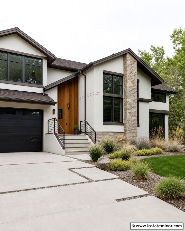 Off White Modern House With Bronze Trim - 30 Off White House Design With Trim Ideas