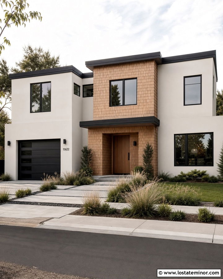 Off White Modern House With Cedar Shake Panels - 30 Off White House Design With Cedar Shake Ideas