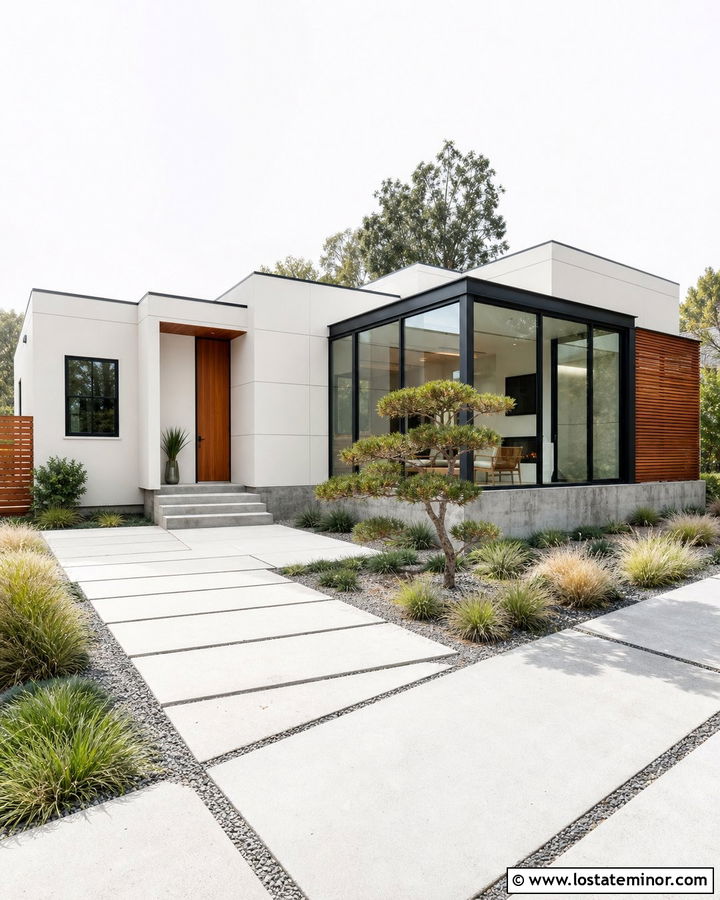 Off White Modern House With Cube Sunroom - 30 Off White House Design With Sunroom Ideas