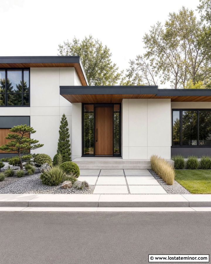 Off White Modern House With Minimal Screen Door - 30 Off White House Design With Screen Door Ideas