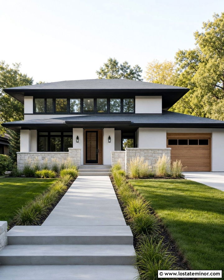 Off White Prairie House With Black Storm Door - 30 Off White House Design With Storm Door Ideas