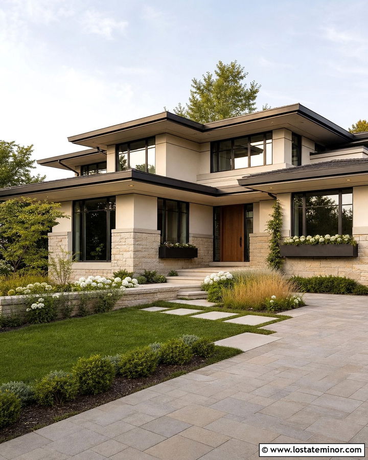 Off White Prairie House With Bronze Window Boxes - 30 Off White House Design With Window Boxes Ideas