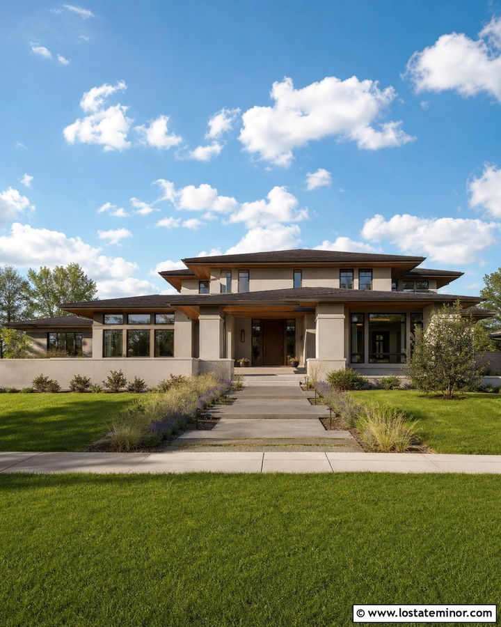 Off White Prairie House With Porch Columns - 30 Off White House Design With Porch Columns Ideas
