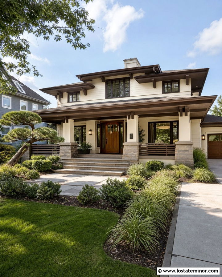 Off White Prairie House With Wide Front Porch - 30 Off White House Design With Front Porch Ideas