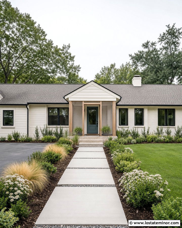 Off White Ranch House With Pewter Shingles - 30 Off White House Design With Shingles Ideas