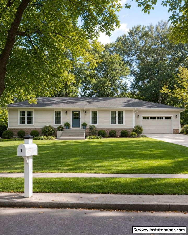 Off White Ranch With White Mailbox - 30 Off White House Design With Mailbox Ideas
