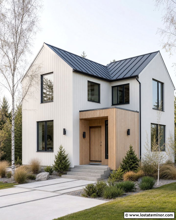 Off White Scandinavian House With Minimal Lights - 30 Off White House Design With Light Fixtures Ideas
