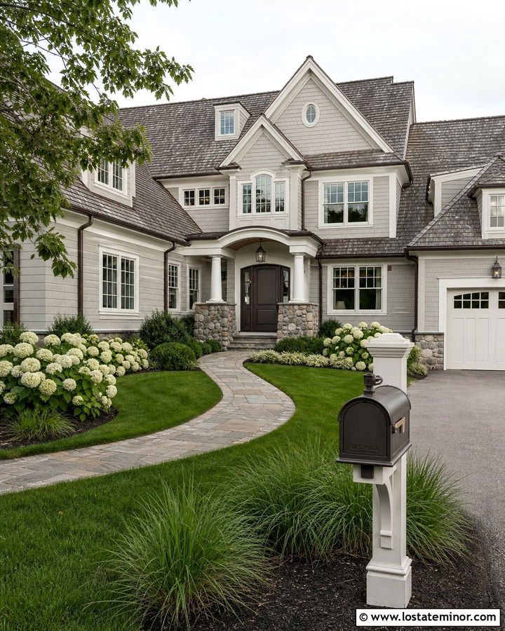 Off White Shingle House With Bronze Mailbox - 30 Off White House Design With Mailbox Ideas