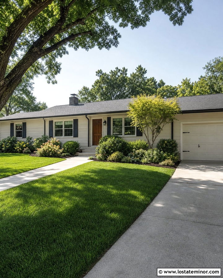 Off White Siding With Charcoal Shutters - 30 Off White House Design With Siding Ideas