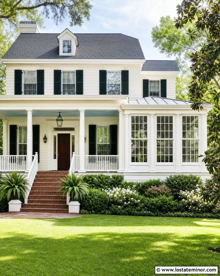 Off White Southern House With Porch Sunroom - 30 Off White House Design With Sunroom Ideas
