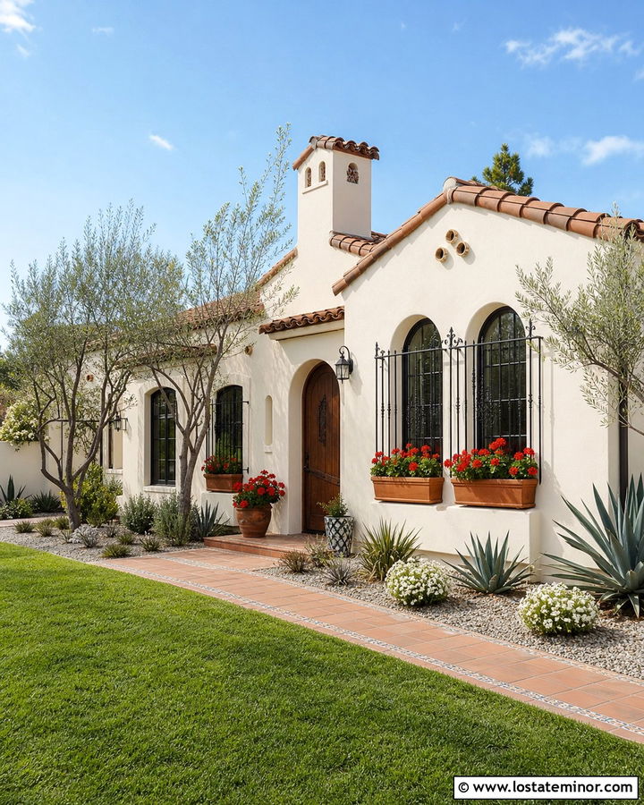 Off White Spanish House With Terracotta Window Boxes - 30 Off White House Design With Window Boxes Ideas
