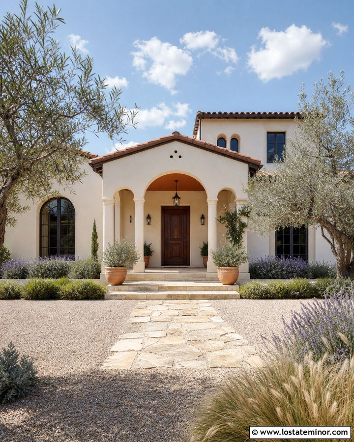 Off White Stucco House With Terracotta Porch Ceiling - 30 Off White House Design With Porch Ceiling Ideas