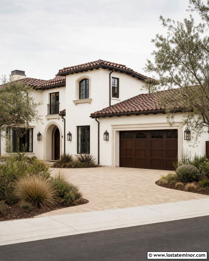 Off White Stucco House With Tile Roof Dormers - 30 Off White House Design With Dormers Ideas