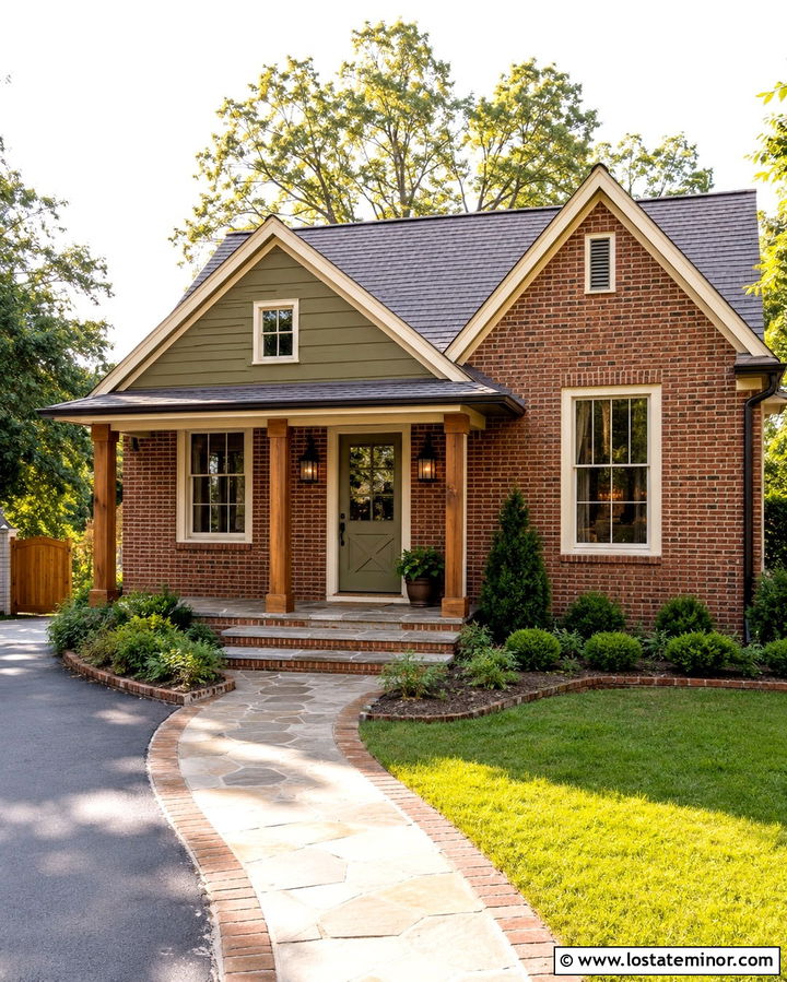 Olive Green Brick House With Olive Dutch Door - 30 Olive Green House Design With Dutch Door Ideas
