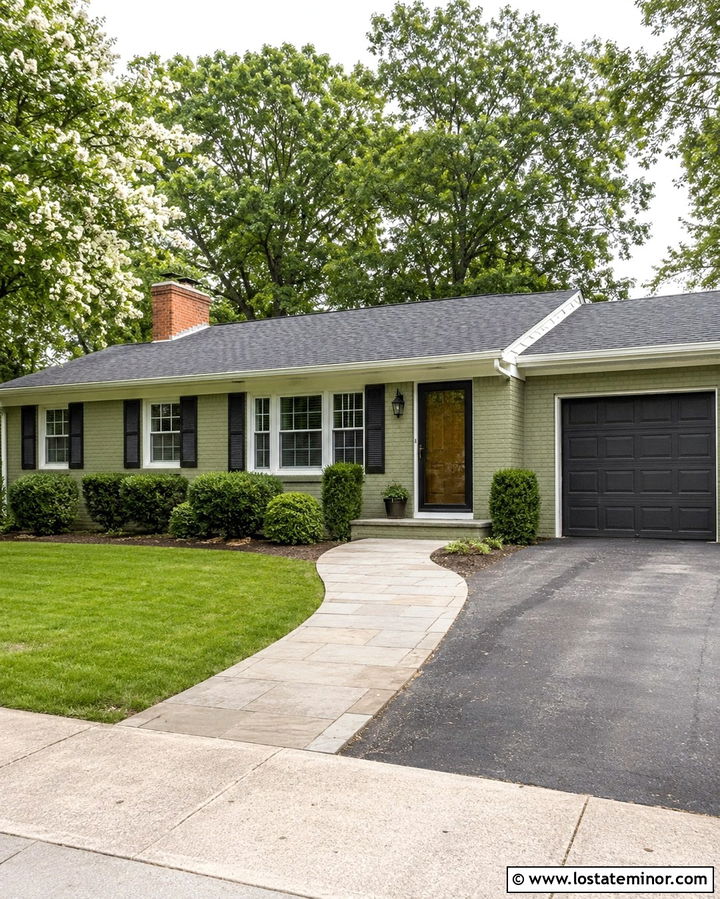 Olive Green Brick House With Storm Door - 30 Olive Green House Design With Storm Door Ideas