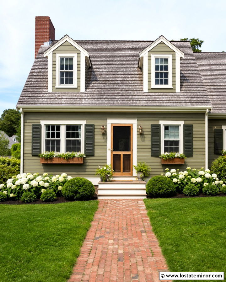 Olive Green Cape Cod With Cedar Screen Door - 30 Olive Green House Design With Screen Door Ideas