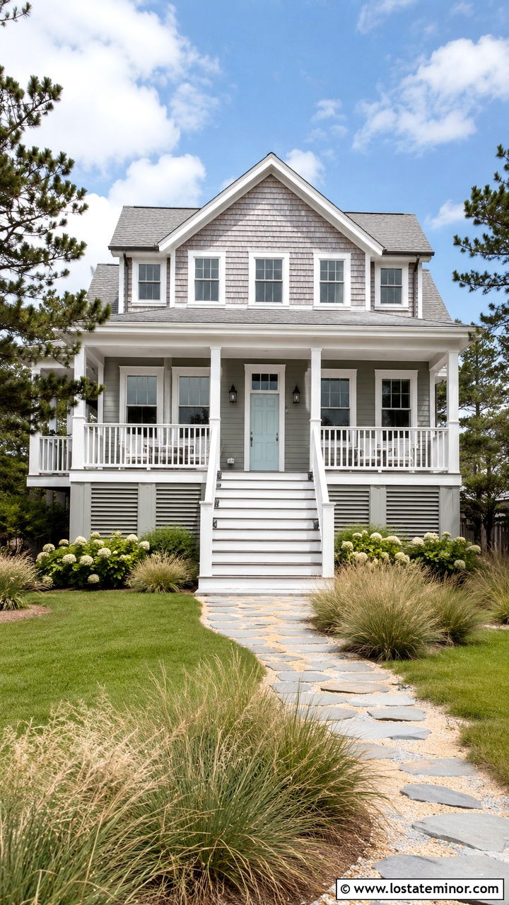 Olive Green Coastal House With Cedar Shake Siding - 30 Olive Green House Design With Cedar Shake Ideas