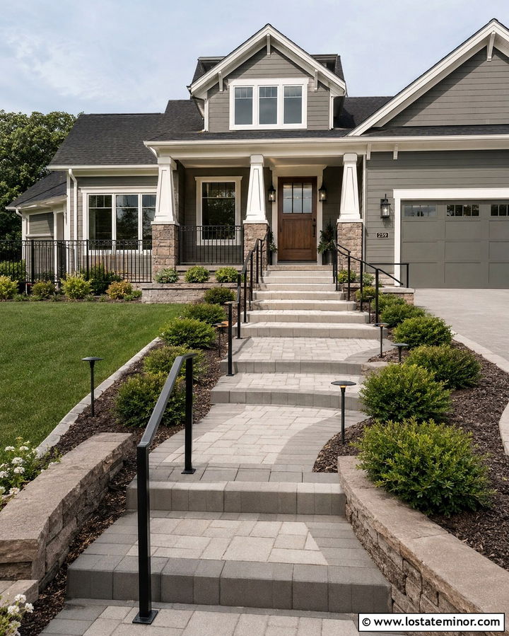 Olive Green House With Accessible Walkway - 30 Olive Green House Design With Walkway Ideas