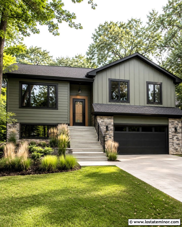 Olive Green House With Black Trim And Storm Door - 30 Olive Green House Design With Storm Door Ideas