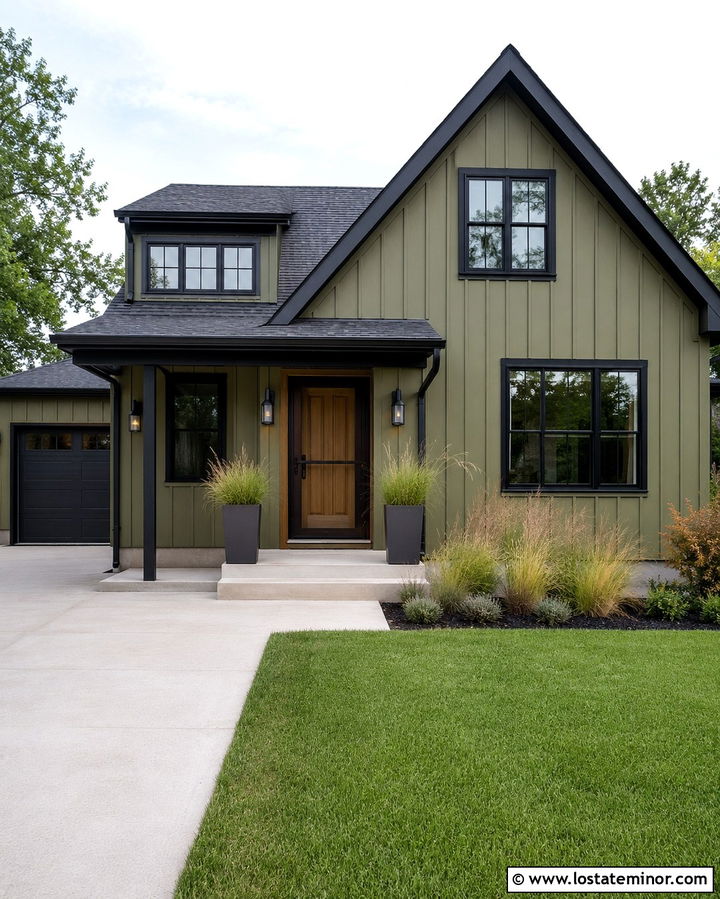 Olive Green House With Black Trim - 30 Olive Green House Design With Screen Door Ideas
