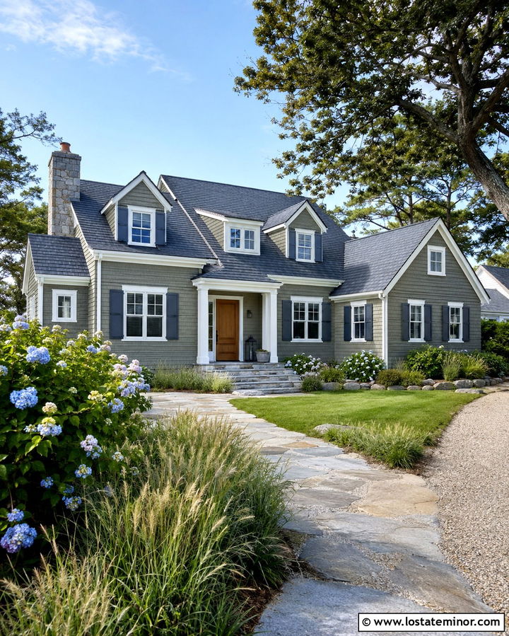 Olive Green House With Blue Gray Roof - 30 Olive Green House Design With Roof Ideas