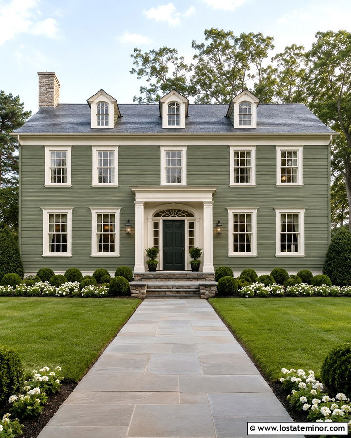 Olive Green House With Bluestone Steps - 30 Olive Green House Design With Steps Ideas