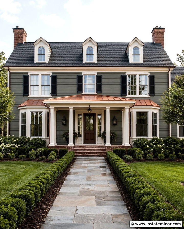 Olive Green House With Copper Roof - 30 Olive Green House Design With Roof Ideas