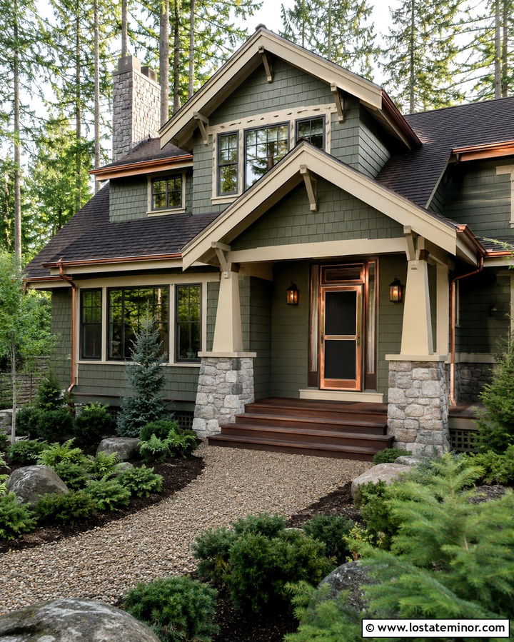 Olive Green House With Copper Screen Door - 30 Olive Green House Design With Screen Door Ideas