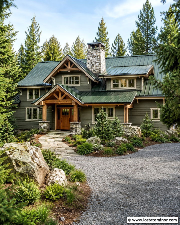 Olive Green House With Dark Green Roof - 30 Olive Green House Design With Roof Ideas