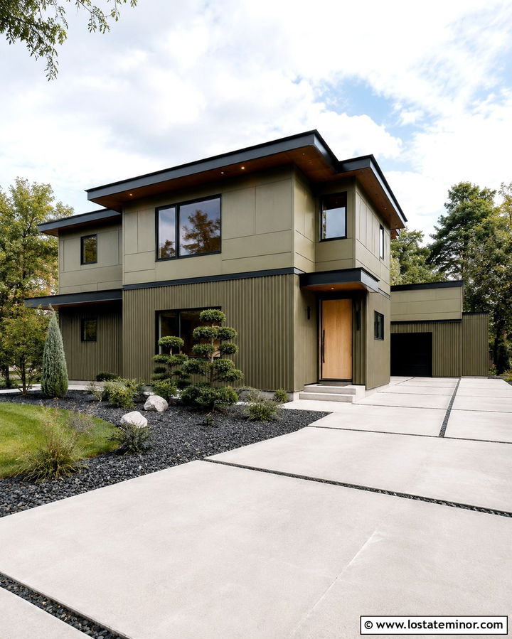 Olive Green House With Fluted Panel Wainscoting - 30 Olive Green House Design With Wainscoting Ideas