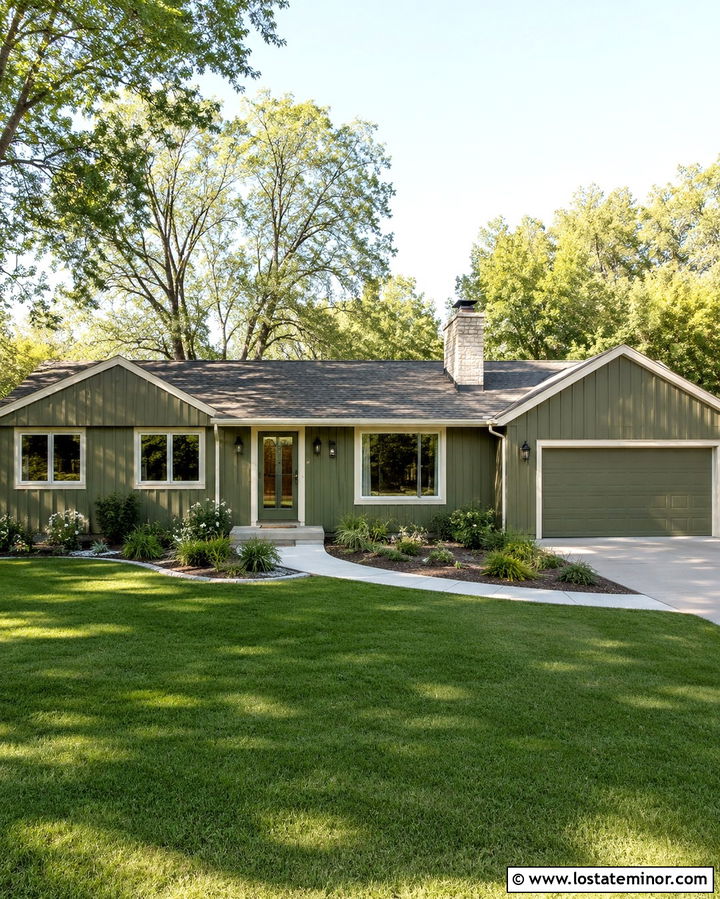 Olive Green House With Matching Storm Door - 30 Olive Green House Design With Storm Door Ideas