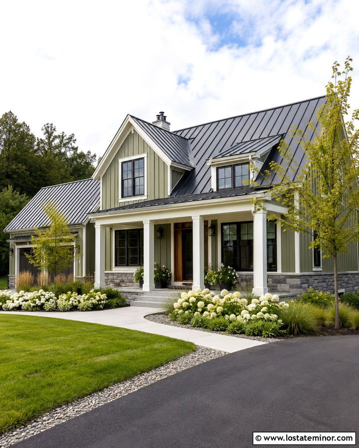 Olive Green House With Retractable Screen Storm Door - 30 Olive Green House Design With Storm Door Ideas
