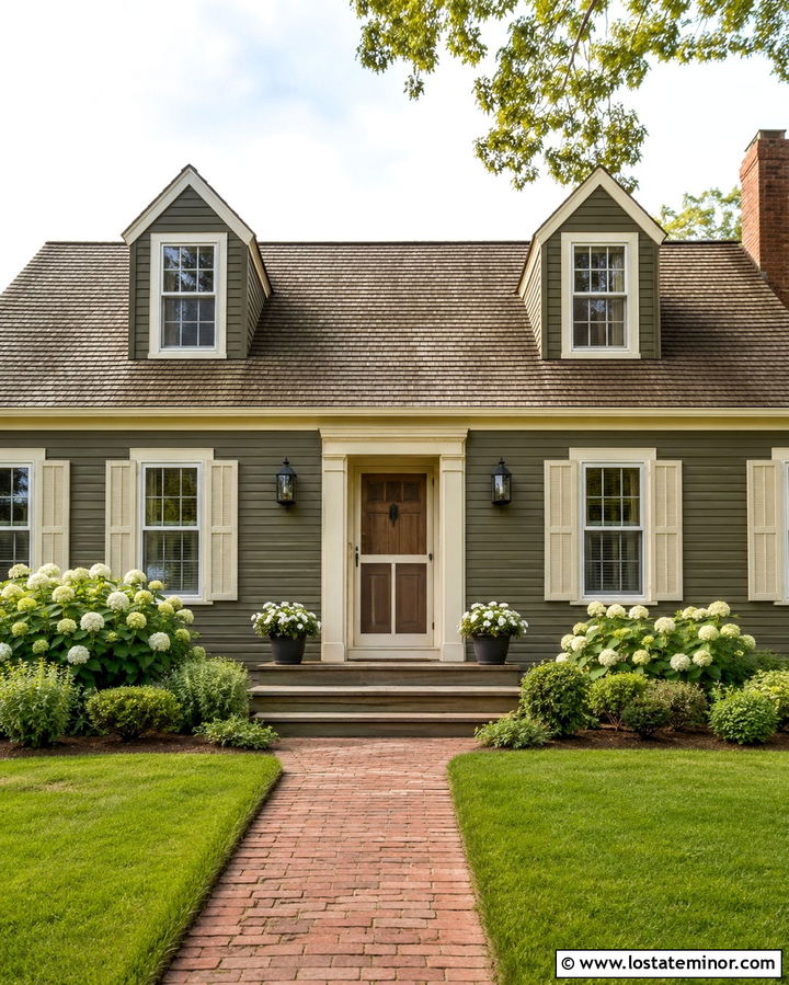 Olive Green House With Screen Door And Shutters - 30 Olive Green House Design With Screen Door Ideas