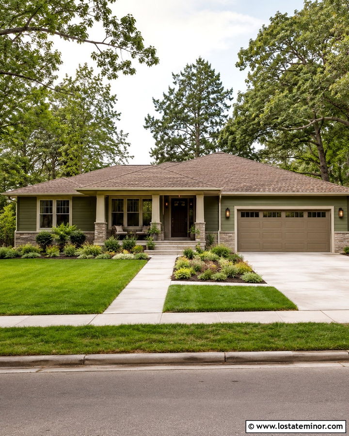 Olive Green House With Taupe Front Door - 30 Olive Green House Design With Front Door Ideas