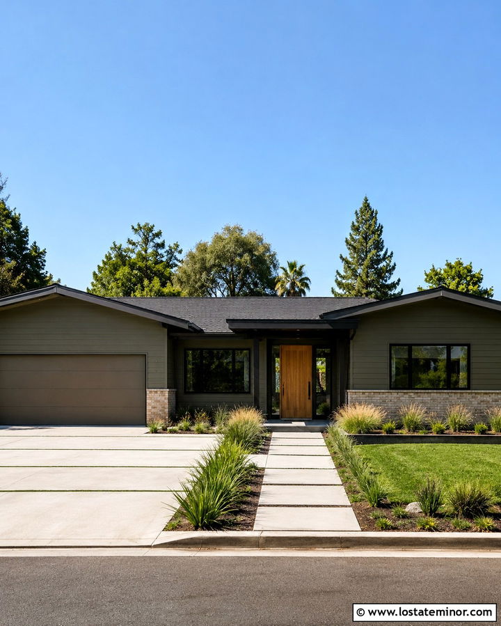 Olive Green House With Vertical Brick Wainscoting - 30 Olive Green House Design With Wainscoting Ideas