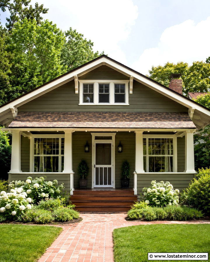 Olive Green House With White Screen Door - 30 Olive Green House Design With Screen Door Ideas