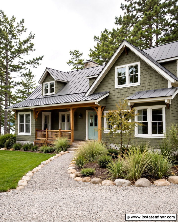 Olive Green Lake House With Aqua Dutch Door - 30 Olive Green House Design With Dutch Door Ideas