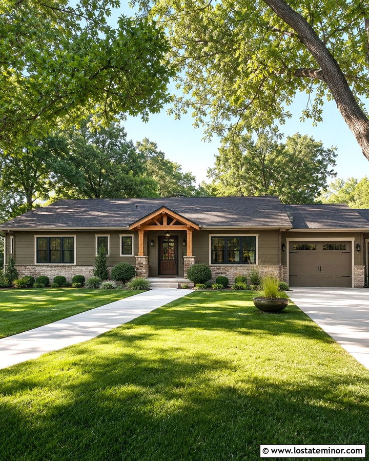 Olive Green Ranch House With Storm Door - 30 Olive Green House Design With Storm Door Ideas