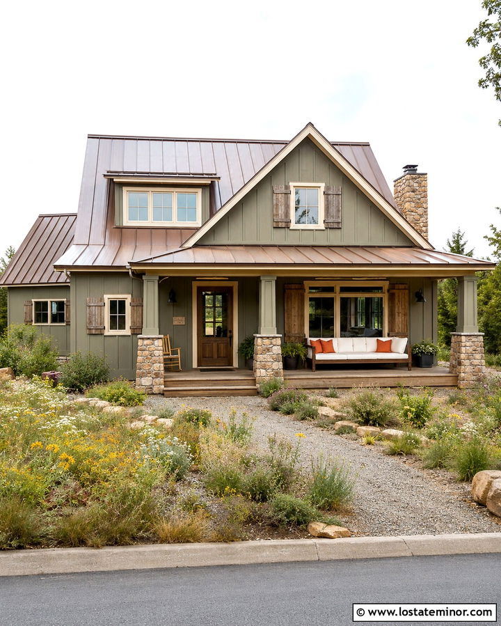 Olive Green Rustic House With Pallet Daybed - 30 Olive Green House Design With Daybed Ideas
