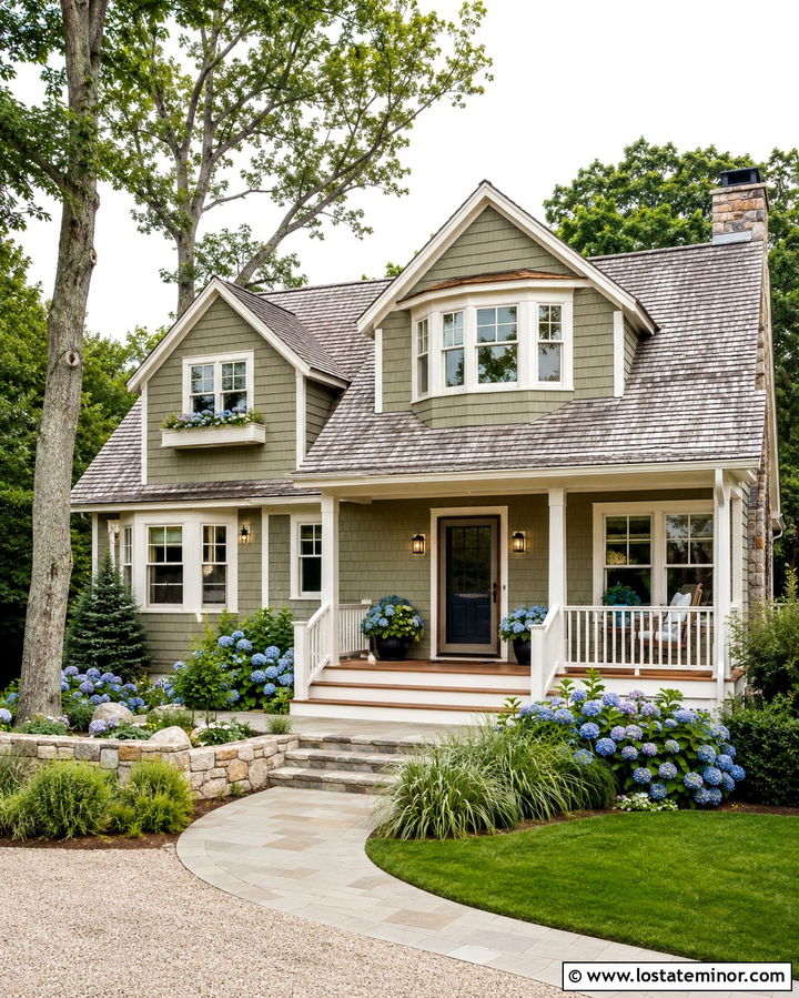 Olive Green Shake Siding House With Storm Door - 30 Olive Green House Design With Storm Door Ideas
