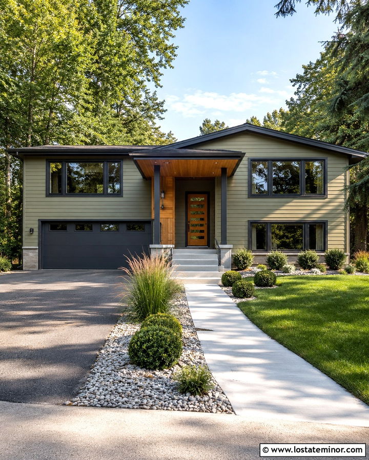 Olive Green Siding With Charcoal Trim - 30 Olive Green House Design With Siding Ideas